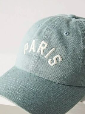 Anthropologie American Needle Wanderlust Baseball Hat Paris Blue Green Casual